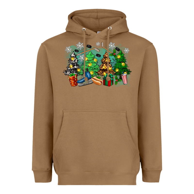 Christmas Trees With Hockey Heavyweight Hoodie by Zillion Design Studio | Teevron