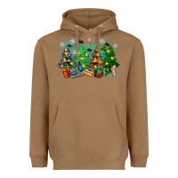 Toasted Coconut christmas trees with hockey Heavyweight Hoodie - Zillion Design Studio