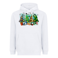 White christmas trees with hockey Heavyweight Hoodie - Zillion Design Studio