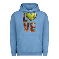 Pigment Pebble Blue softball love Urban Hoodie - JahusDesignShop