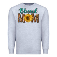 Heather Grey western blessed mom with sunflower Premium Sweatshirt - texasbilliewilder