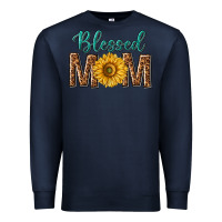 Navy western blessed mom with sunflower Premium Sweatshirt - texasbilliewilder