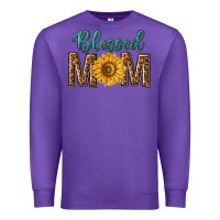 Purple western blessed mom with sunflower Premium Sweatshirt - texasbilliewilder
