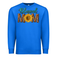 True Royal western blessed mom with sunflower Premium Sweatshirt - texasbilliewilder
