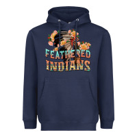 Navy feathered indians Heavyweight Hoodie - texasbilliewilder