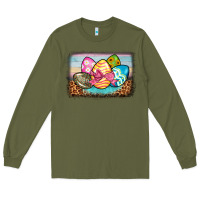 Army Green easter egg background Long Sleeve Tee - BarkalooDesign