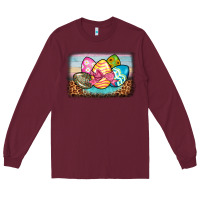 Burgundy easter egg background Long Sleeve Tee - BarkalooDesign