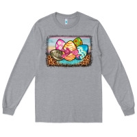 Heather Grey easter egg background Long Sleeve Tee - BarkalooDesign