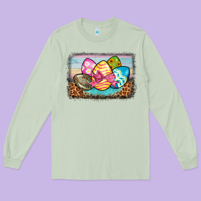 Easter Egg Background Long Sleeve Tee Designed By Barkaloodesign