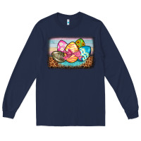 Navy easter egg background Long Sleeve Tee - BarkalooDesign