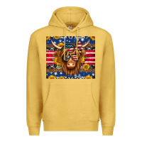 Antique Gold 4th of july longhaired cow tumbler Premium Hoodie - Jasminsmagicworld