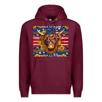 Burgundy 4th of july longhaired cow tumbler Premium Hoodie - Jasminsmagicworld