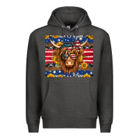 Charcoal Heather 4th of july longhaired cow tumbler Premium Hoodie - Jasminsmagicworld