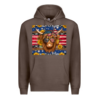 Coffee 4th of july longhaired cow tumbler Premium Hoodie - Jasminsmagicworld