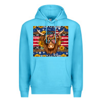 Ocean Blue 4th of july longhaired cow tumbler Premium Hoodie - Jasminsmagicworld
