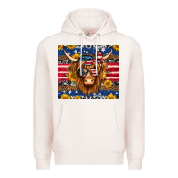 Pale Pink 4th of july longhaired cow tumbler Premium Hoodie - Jasminsmagicworld