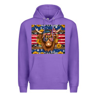 Purple 4th of july longhaired cow tumbler Premium Hoodie - Jasminsmagicworld