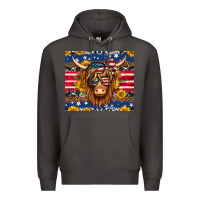 Smoke 4th of july longhaired cow tumbler Premium Hoodie - Jasminsmagicworld