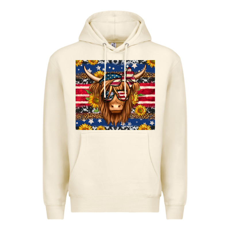 4th Of July Longhaired Cow Tumbler Premium Hoodie by Jasminsmagicworld | Teevron
