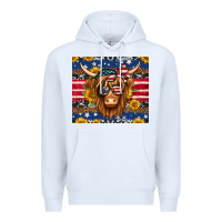 White 4th of july longhaired cow tumbler Premium Hoodie - Jasminsmagicworld
