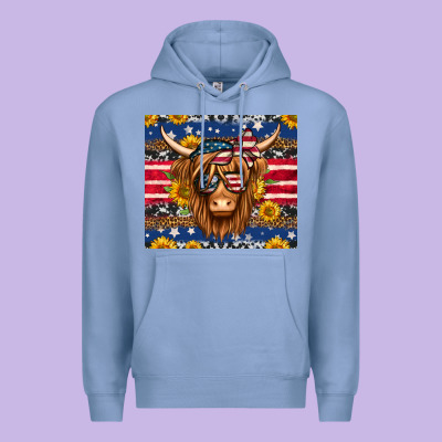 4th Of July Longhaired Cow Tumbler Premium Hoodie Designed By Jasminsmagicworld
