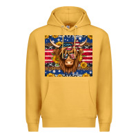Mustard 4th of july longhaired cow tumbler Premium Hoodie - Jasminsmagicworld