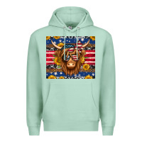 Seafoam 4th of july longhaired cow tumbler Premium Hoodie - Jasminsmagicworld