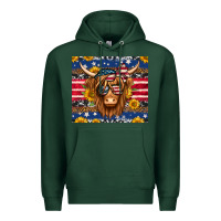 Sports Green 4th of july longhaired cow tumbler Premium Hoodie - Jasminsmagicworld
