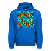 Cobalt turquoise leopard seamless pattern Urban Hoodie - BundleAndBundleShop