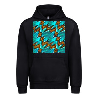 Foreset Green turquoise leopard seamless pattern Urban Hoodie - BundleAndBundleShop