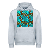 Heather Grey turquoise leopard seamless pattern Urban Hoodie - BundleAndBundleShop