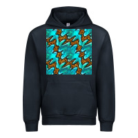 Navy turquoise leopard seamless pattern Urban Hoodie - BundleAndBundleShop