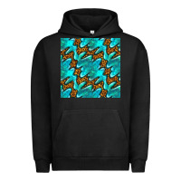Pigment Black turquoise leopard seamless pattern Urban Hoodie - BundleAndBundleShop