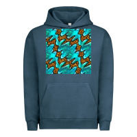 Pigment Midnight Navy turquoise leopard seamless pattern Urban Hoodie - BundleAndBundleShop
