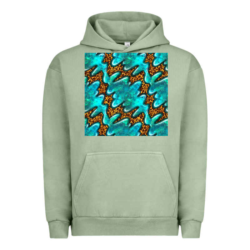 Turquoise Leopard Seamless Pattern Urban Hoodie by BundleAndBundleShop | Teevron