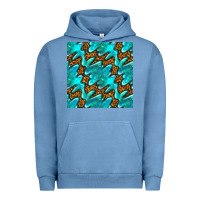 Pigment Pebble Blue turquoise leopard seamless pattern Urban Hoodie - BundleAndBundleShop