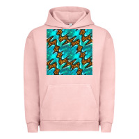 Pigment Salmon turquoise leopard seamless pattern Urban Hoodie - BundleAndBundleShop