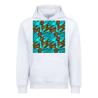 White turquoise leopard seamless pattern Urban Hoodie - BundleAndBundleShop