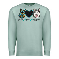 Seafoam peace love huskies Premium Sweatshirt - RanaPortraitStore