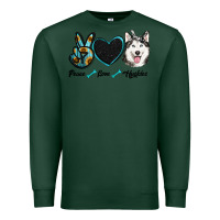Sports Green peace love huskies Premium Sweatshirt - RanaPortraitStore