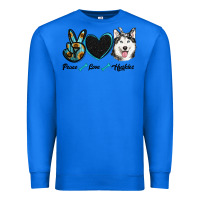 True Royal peace love huskies Premium Sweatshirt - RanaPortraitStore