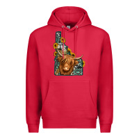 Cardinal idaho map long haired cow Premium Hoodie - Jasminsmagicworld