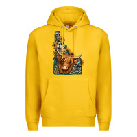 Lemon idaho map long haired cow Premium Hoodie - Jasminsmagicworld