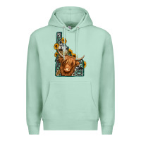 Seafoam idaho map long haired cow Premium Hoodie - Jasminsmagicworld