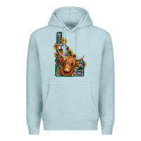 Blue Mist idaho map long haired cow Premium Hoodie - Jasminsmagicworld