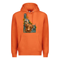 Idaho Map Long Haired Cow Premium Hoodie | Teevron