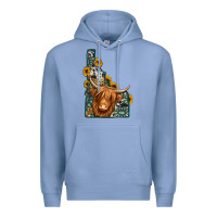 Colony Blue idaho map long haired cow Premium Hoodie - Jasminsmagicworld