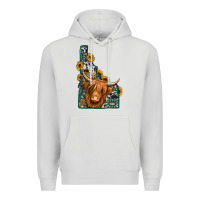 Dove Grey idaho map long haired cow Premium Hoodie - Jasminsmagicworld