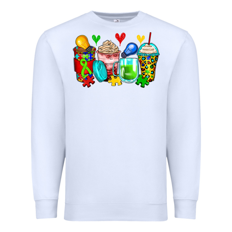 Autism Coffee Cups Premium Sweatshirt by Zillion Design Studio | Teevron