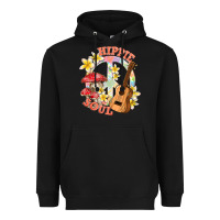 Black hippie soul with peace Heavyweight Hoodie - texasbilliewilder